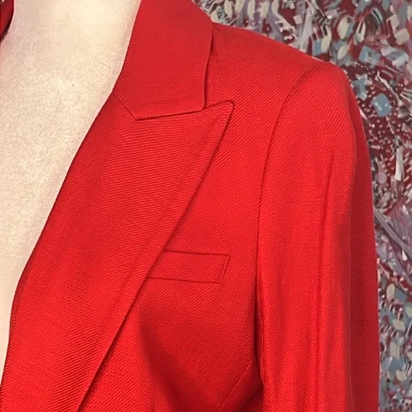 Veronica Beard Long Red Dicky Jacket Sz 4 - Picture 5 of 8